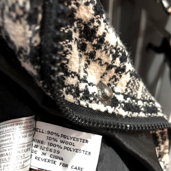 YOKI authentic brand Black & White Plaid Collared Bomber Jacket size L - Picture 8 of 12